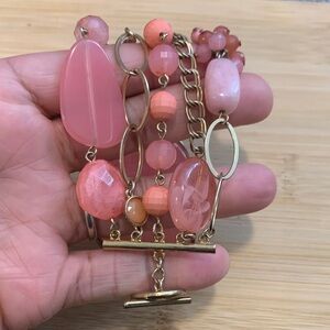 Chico's Pink Bead Dangle Bracelet